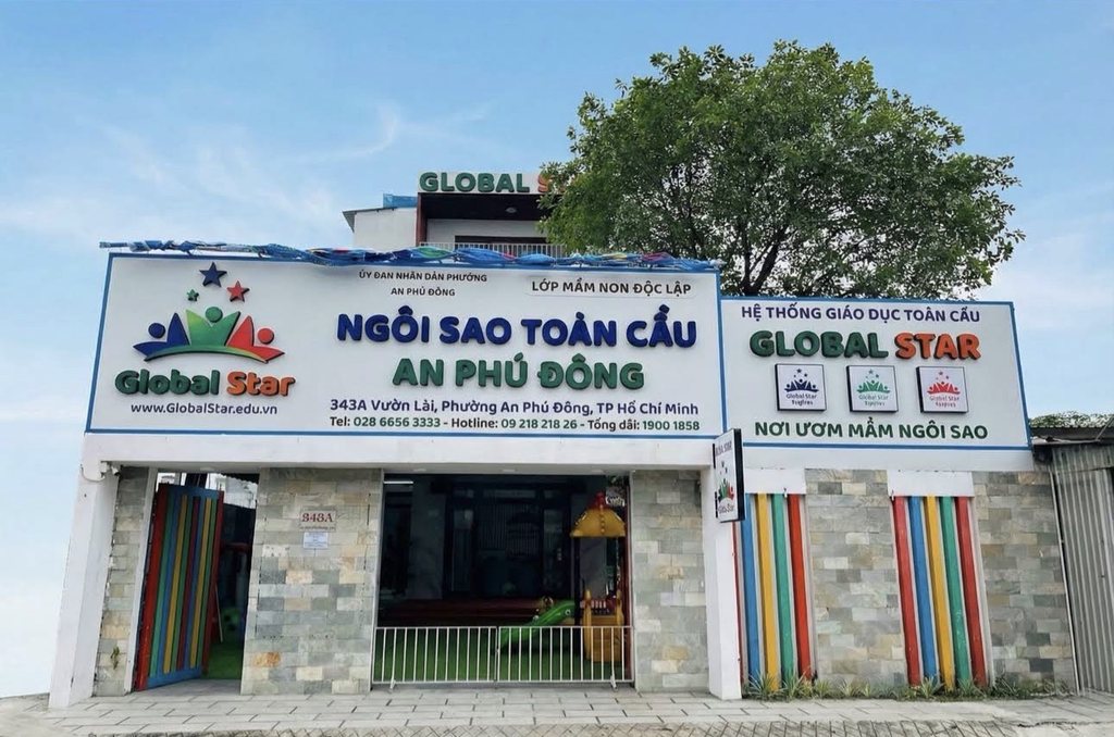 Campus Global Star An Phú Đông — biển hiệu lớn 343A Vườn Lài